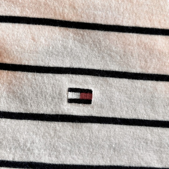 Tommy Hilfiger Men’s Polo Pink with Navy Stripes Size Small - Picture 10 of 10